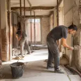 Travailleurs rénovant un appartement à Toulouse avec aquitainetravauxrenovation.fr pour la rénovation.